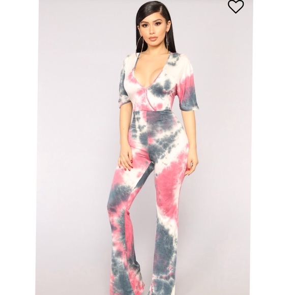 tie dye jumpsuit fashion nova
